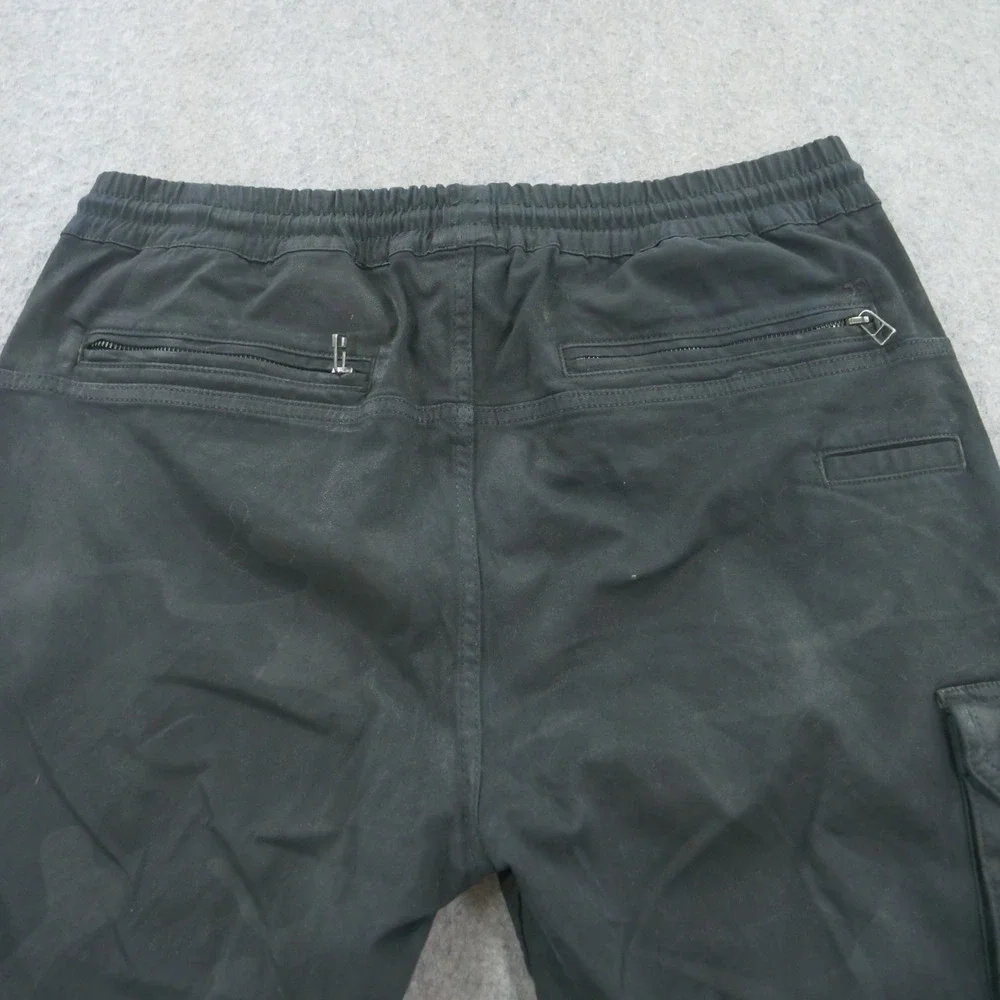 Joes Jeans Joggers Mens Extra Large Black Camo Cargo Elastic Waist Drawstring